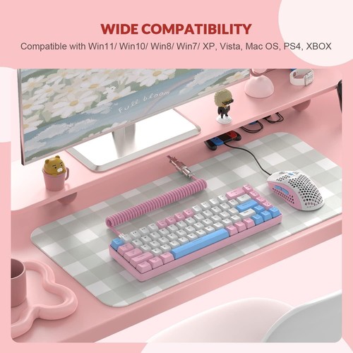 ZIYOU LANG T8 60% RGB Wired Gaming Keyboard and Mouse Combos+Coiled USB C Cable - Picture 29 of 45