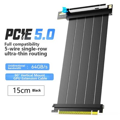 PCIe 5.0 x16 GPU Riser Cable, RTX 5090 Vertical Mount Bracket Extension Cable