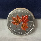 .999 Fine Silver 1 Oz 2001 Canada Maple Leaf Colorized