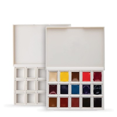DANIEL SMITH Hand Poured Watercolor, Half Pans, Ultimate Mixing Set with 15