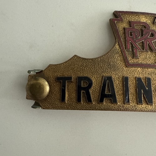Vintage raro PRR Pennsylvania Railroad Trainman cappello distintivo ferrovia - Foto 4 di 8