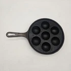 Vintage Griswold 962 No. 32 Aebleskiver Pan 7-Cup Cast Iron Danish Pancakes