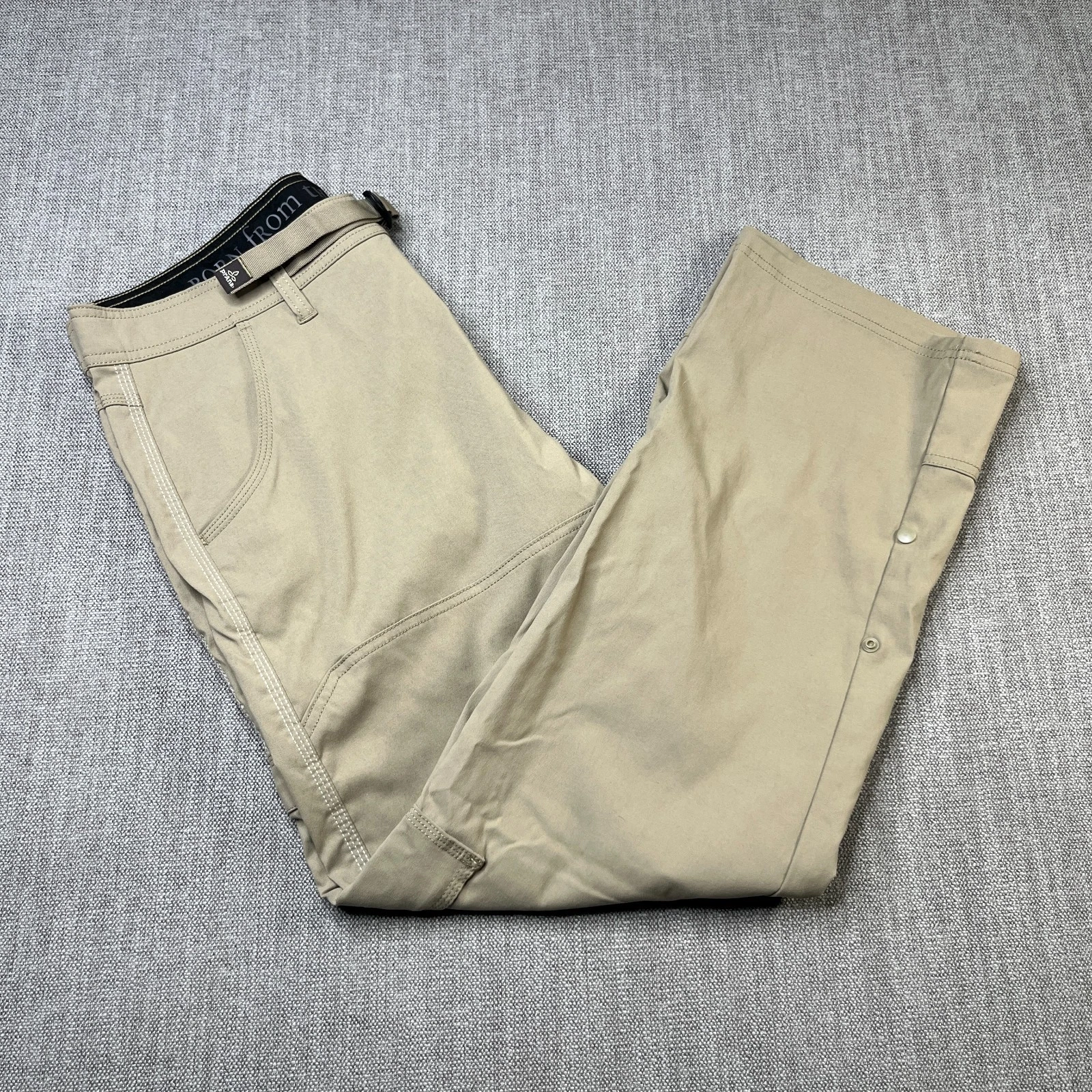 PrAna Stretch ZION Pants Cargo Roll Snap Mens 34 Hiking Outdoor Nylon Stretch