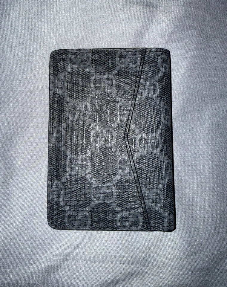 Gucci Men's Bifold Cardholder Wallet Gucci Monogram Grey Leather - Image 3 of 3