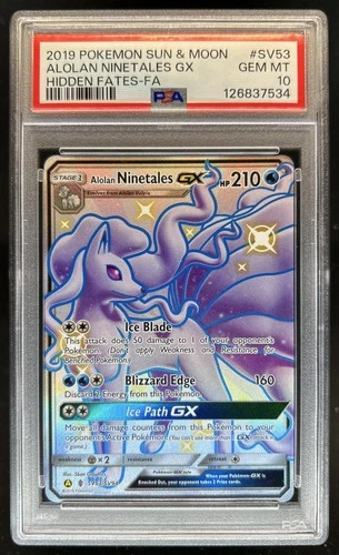 2019 Pokemon SM Hidden Fates Alolan Ninetales GX Shiny Vault #SV53/SV94 PSA 10