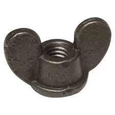 Zoro Select 0-De-720As7- Wing Nut, 5/16"-18, Steel, Black Oxide, 1 In Ht, 1-5/8