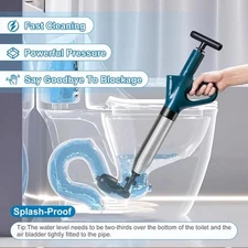High Pressure Air Plunger Kit Toilet Unclogger Toilet Pipe Blockage Solution