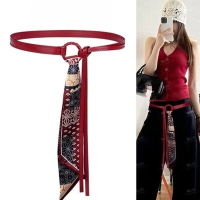 Trendy Women PU Belt Scarf Retros Multifunctional Accessory For Daily Look