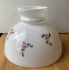 VINTAGE 10” Hand Painted Roses Milk Glass Hurricane Lamp Shade