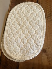 Vintage Set Of 6 Biege Oval Ruffled Placemats