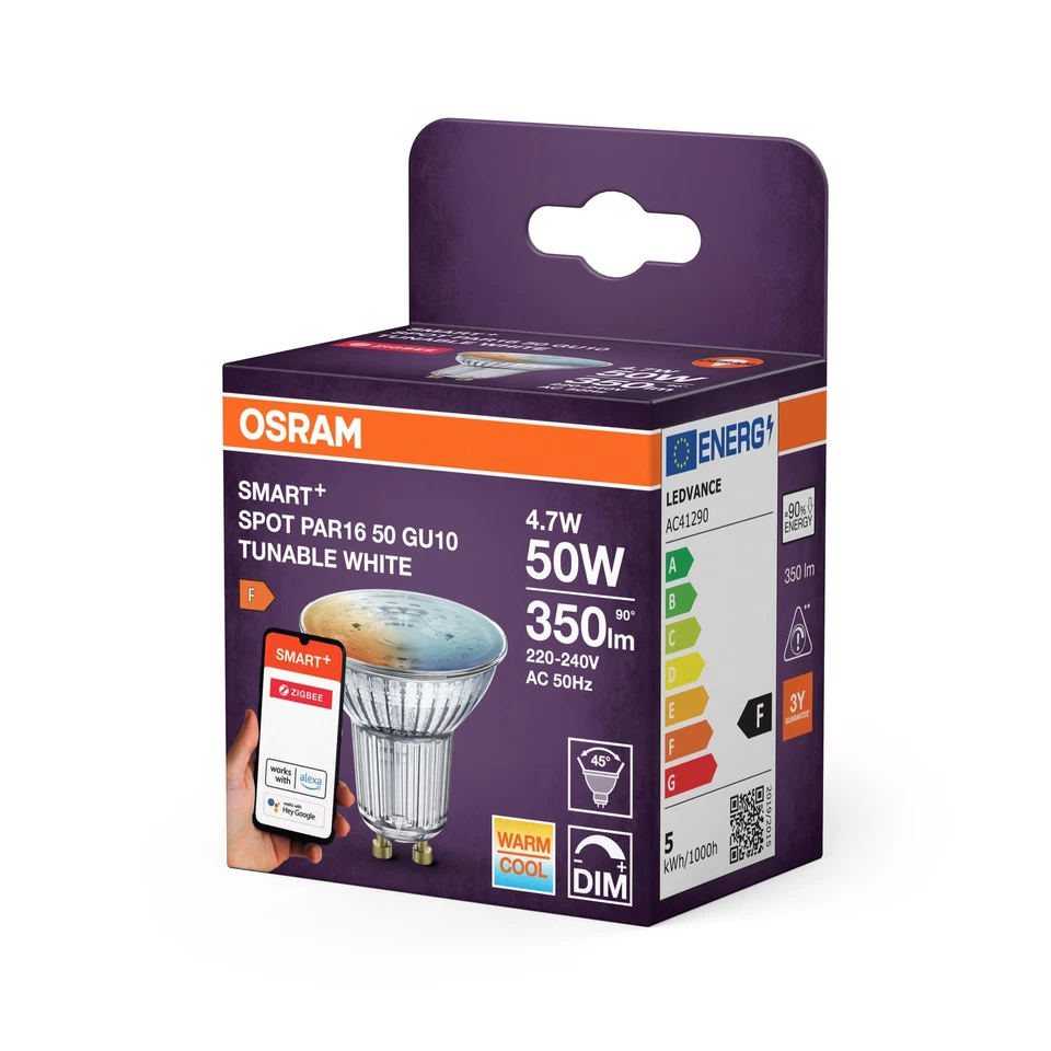 OSRAM SMART LED Spot PAR16 Reflektor GU10, 4.7W ZigBee 3.0, Tunable White - Bild 2 von 4