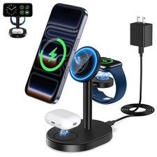 3 in 1 Wireless Charging Station - Fast Magnetic Charger for iPhone, Apple Watch