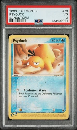 2003 POKEMON EX SANDSTORM #73 PSYDUCK PSA 3