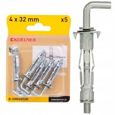 Molly Screw Fixings for Plasterboard OSB 4x32mm w/ Hook 5pk