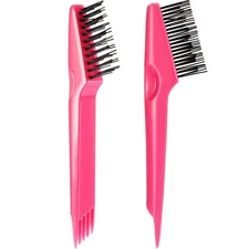 2 Pcs Hair Brush Cleaner Tool 2-in-1, Pink Hairbrush Cleaner for Removing Hair D