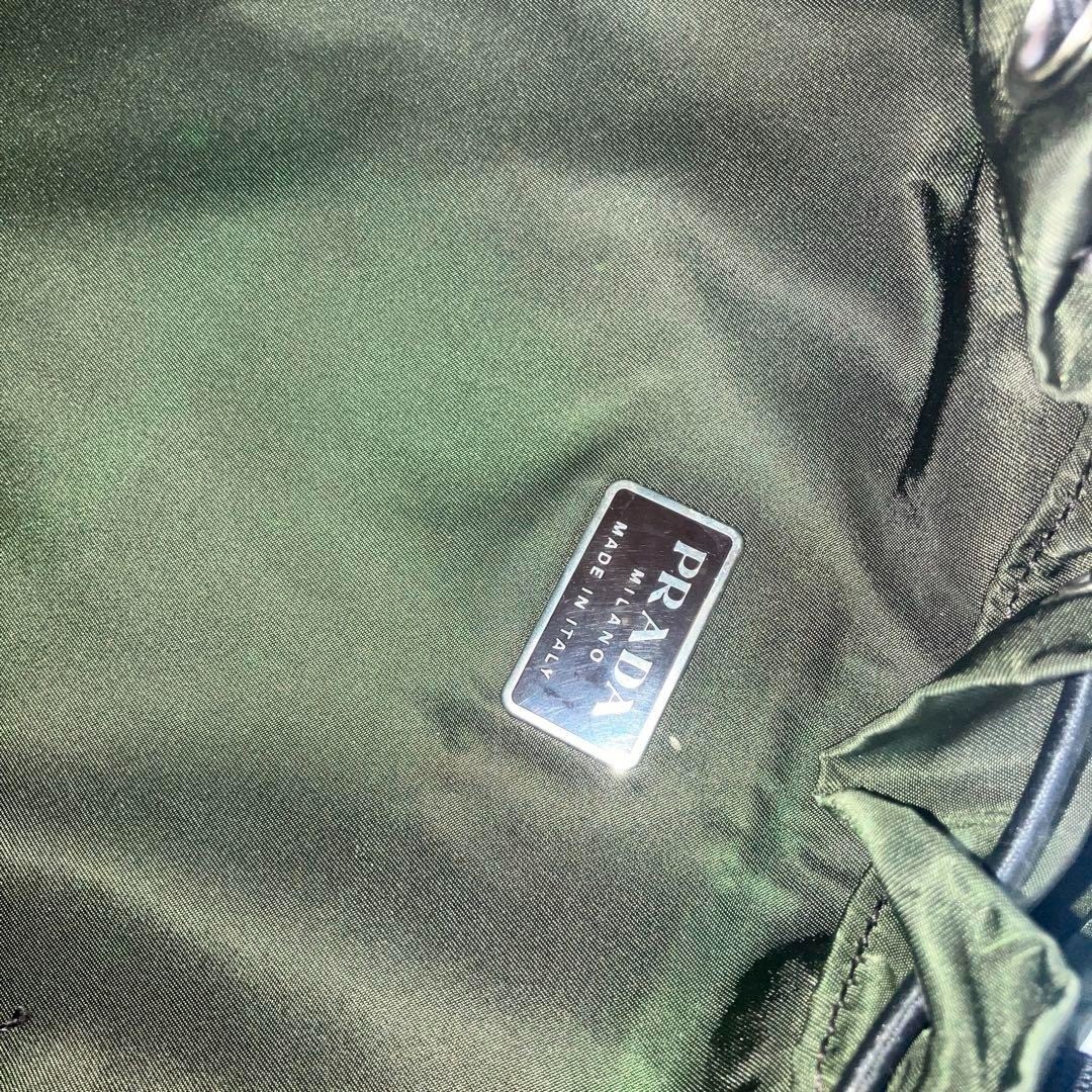 PRADA Nylon Tesuto Backpack Rare Color Khaki V135 Olive Early Model Brand Bag Li thumbnail 2