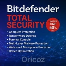 Bitdefender Total Security 2026 | 3 Years | 1-10 Devices | Windows Mac Android