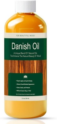 Danish Oil for Wood - Pure Polymerized Linseed Oil Wood Finish & Sealer - Ideal