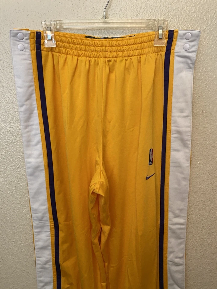 Vintage Nike Los Angeles Lakers Warm Up Pants NBA Snap Tear Away KOBE Size XL 34 - Image 3 of 4