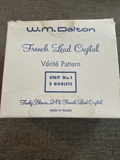 W.M. DALTON French Lead Crystal ~ (2) CORDIAL Glasses Set ~ Made in France