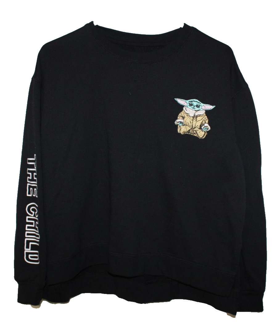Star Wars Baby Yoda Sweatshirt Pullover Black Extra Large 15 17 The Child