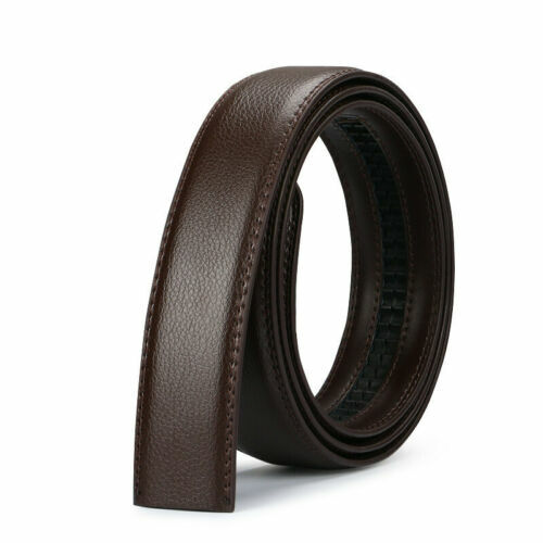 New Leather Men Ratchet Belt Strap For Men Adjustable Automatic Buckle Waistband - Picture 6 of 39