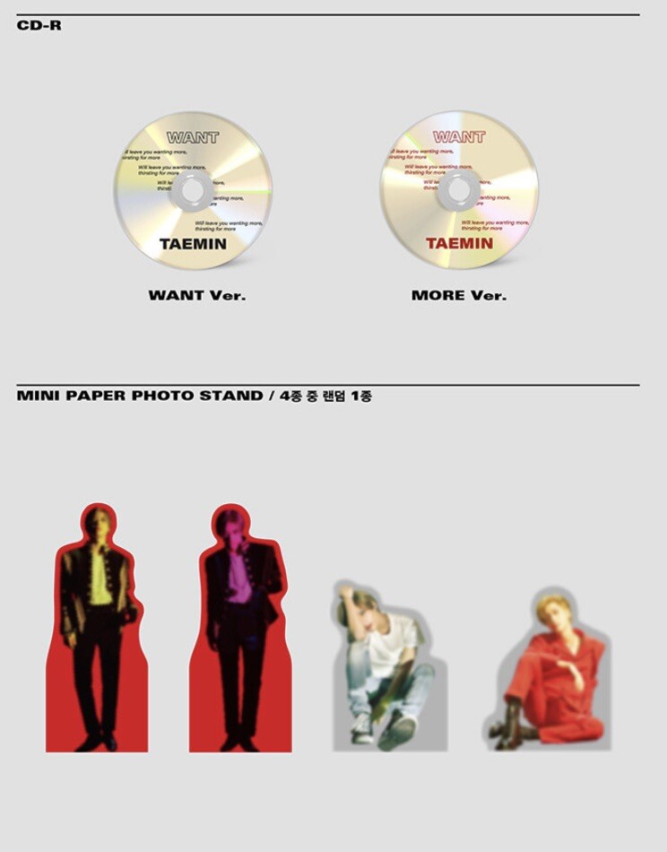 TAEMIN - WANT 2nd Mini Album SEALED Random Ver. CD +