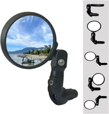 Hafny NEW Multi-Adjustable Bar End Bike Silver Glass, Anti-glare Blue Glass