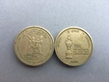 Pièce monnaie coin SRI LANKA CEYLON CEYLAN 5 RUPEES 1999 CRICKET état voir scan