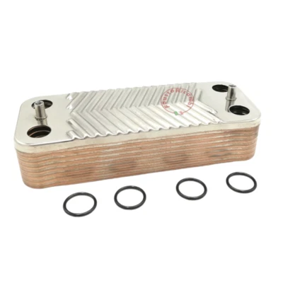 FAUSTORICAMBI SCAMBIATORE SANITARIO 16 PIASTRE + ORING COMPATIBILE IMMERGAS 1022221 RADIANT 43