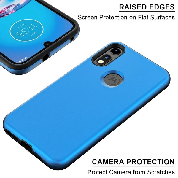 Funda delgada híbrida protectora de goma resistente de doble capa para Motorola Moto E Foto 3 de 4