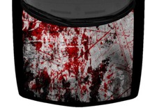 Smeared Red Blood Stains Horror Metal Vinyl Hood Wrap Car Truck Decal Graphic US