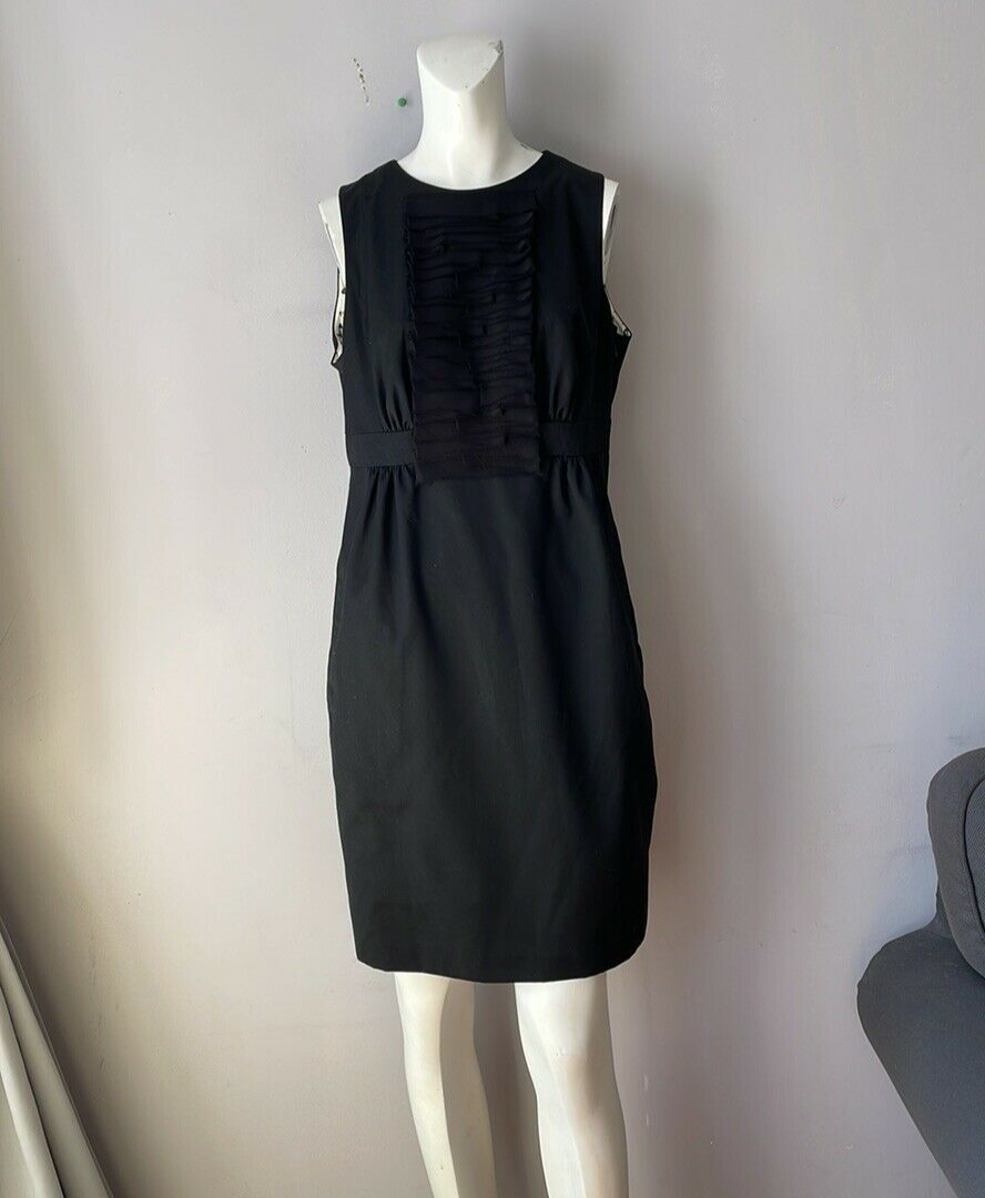 Ted Baker Women Ruffle Open Back Black Sleeveless Dress 4/US 10