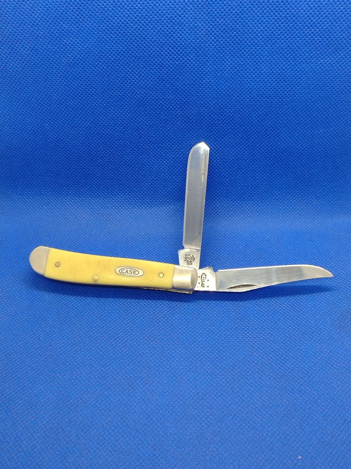 Case XX 3207 CV 2 Blade Trapper Knife With Yellow Composite Handle eBay