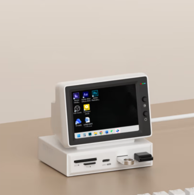 Hagibis Mini Monitor USB-C Docking Station 3.5'' IPS Screen For