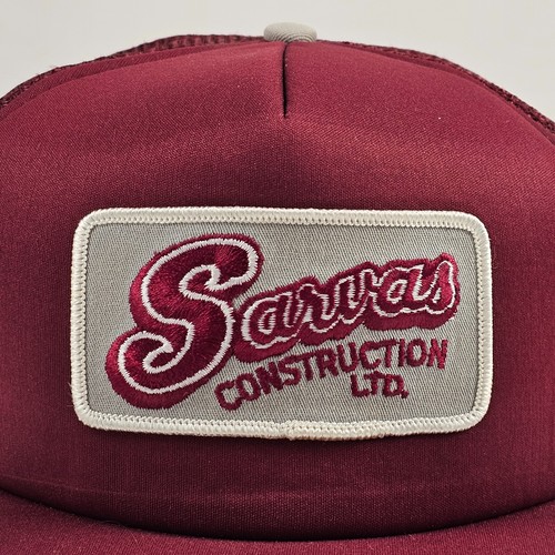 Vintage Snapback Trucker Hat Deadstock - Sarvas Construction Canada Red - Picture 3 of 7