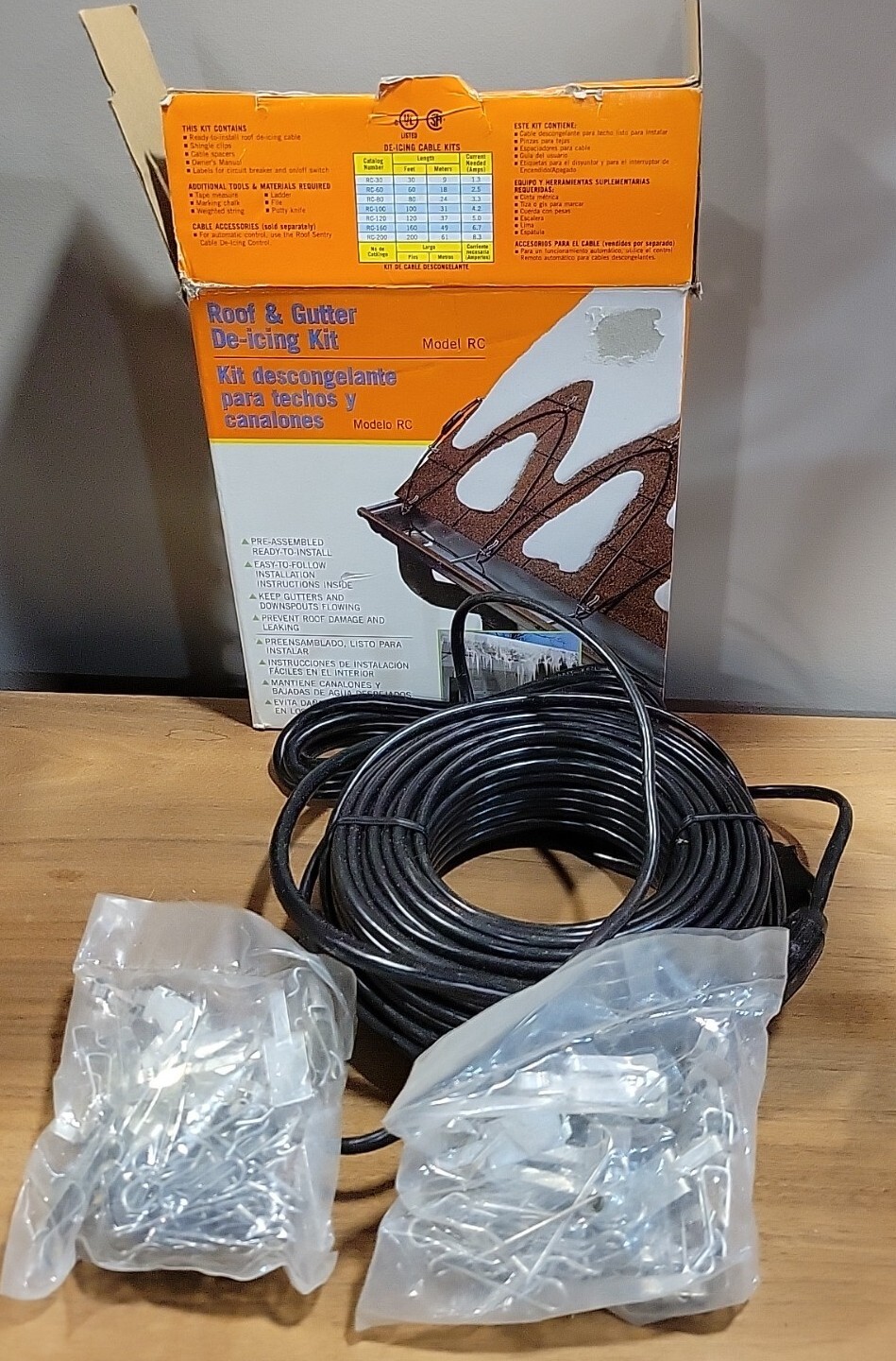 Frost King 100’ Ft Electric DeIcing Cable RC100 Roof &Gutter NIB New