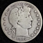 1905-S Silver Barber Half Dollar GOOD FREE SHIPPING