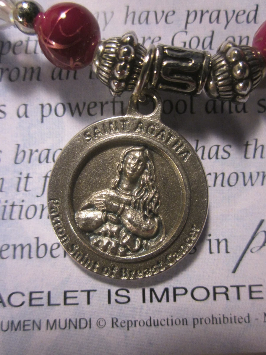 Healing Saints Stretch Charm Bracelet St Agatha Breast Cancer