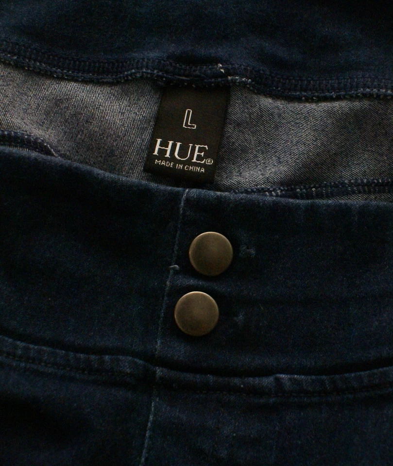 Leggings de mezclilla HUE para mujer grandes ajustados azules cintura elástica (31X30) Foto 3 de 3
