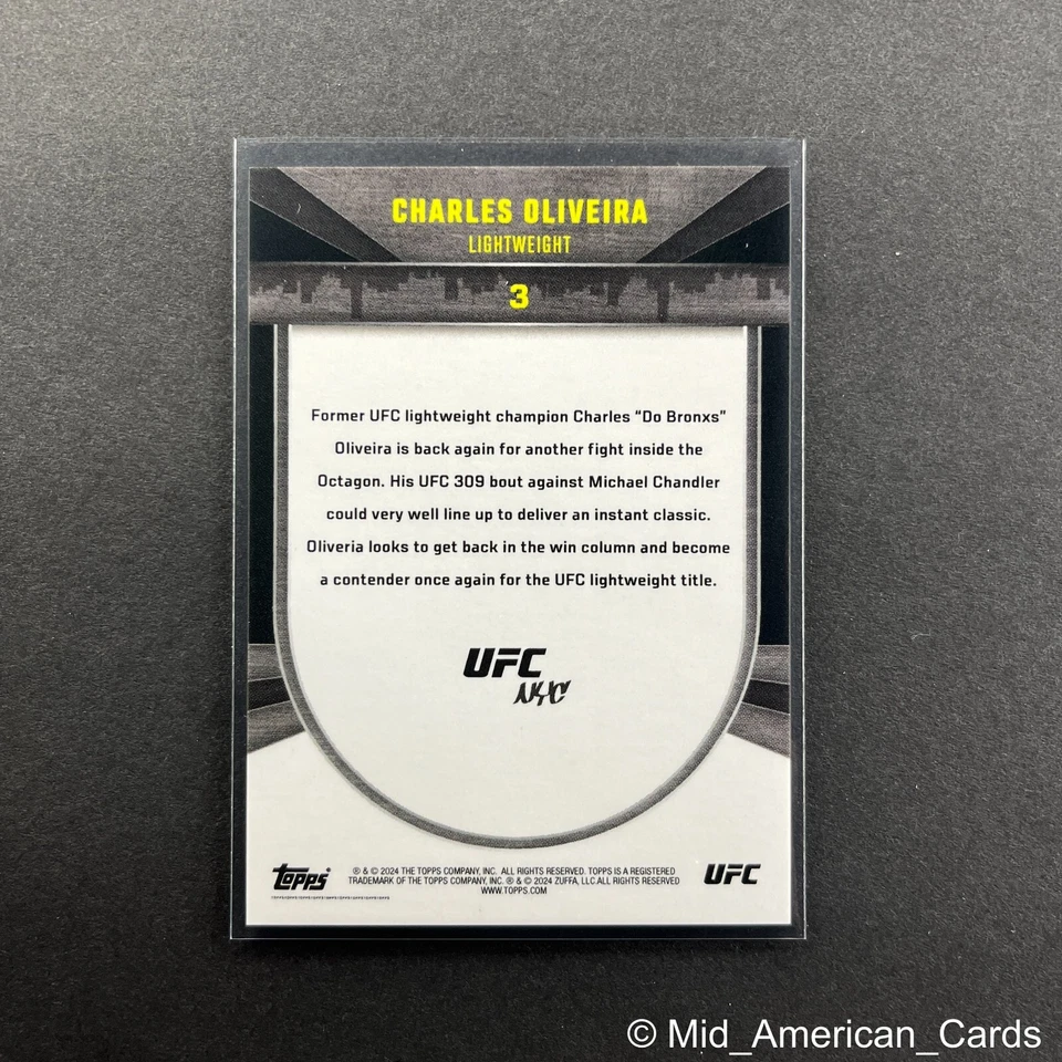 2024 Topps UFC NYC Charles Oliveira Base #3 - Image 4 of 4