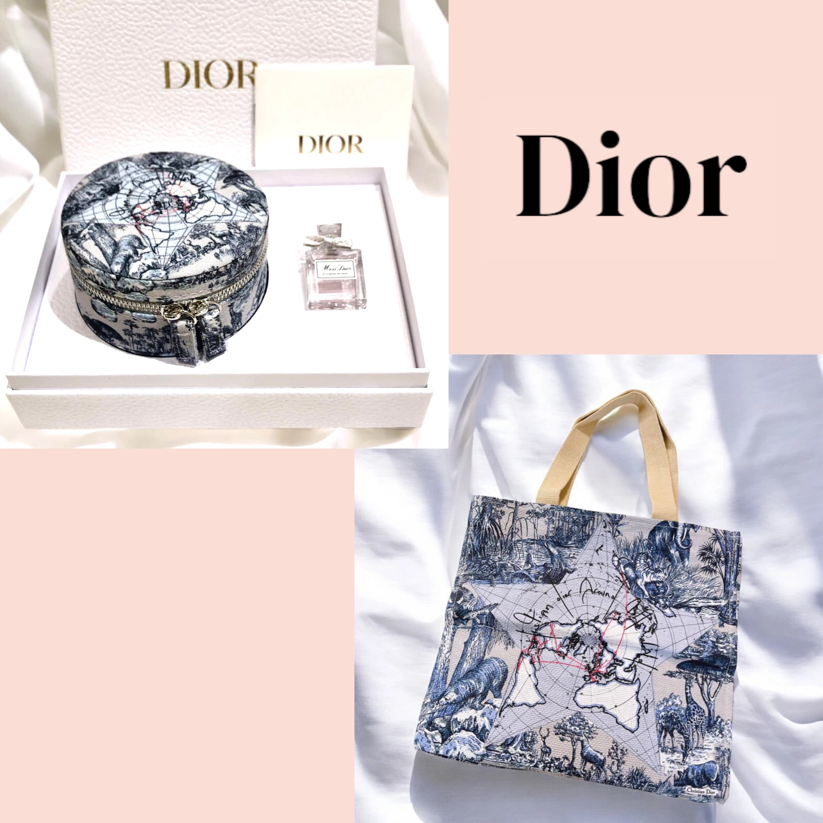 Coffret à bijoux Christian Dior avec parfum et sac fourre tout 2024 cadeau pour membres platine