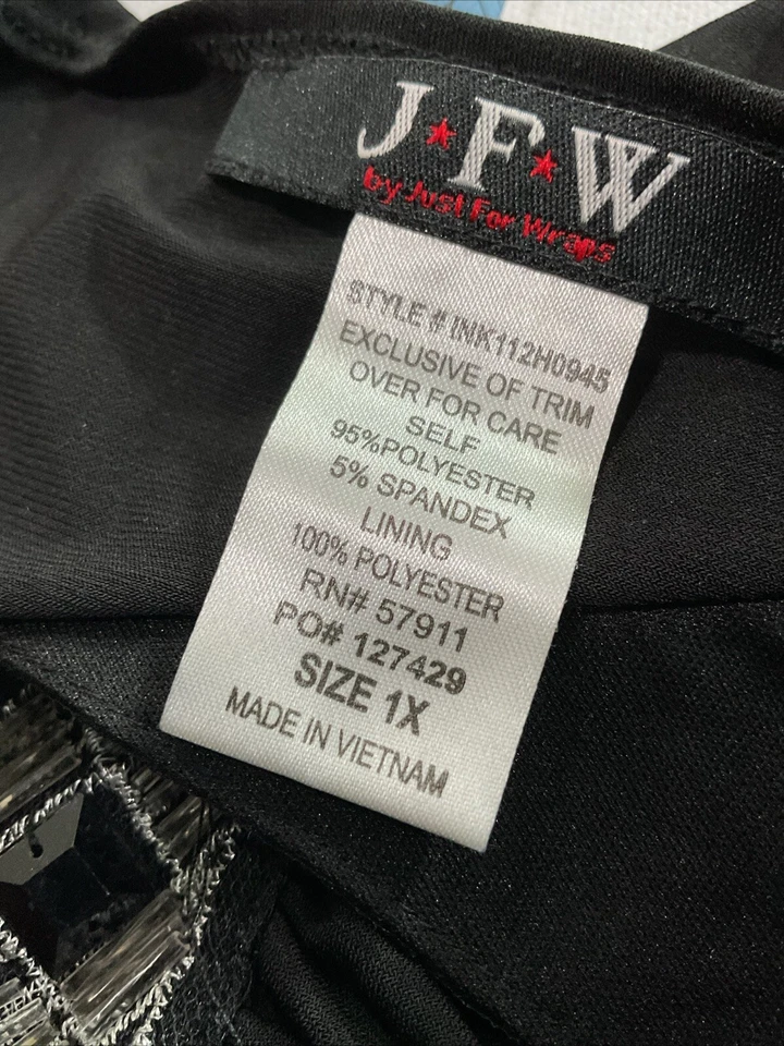 VESTIDO SIN MANGAS JFW MUJER COLOR NEGRO TALLA 1X Foto 4 de 4