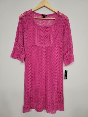 New Directions Hot Pink Lace Dress, Size 8 Medium | eBay