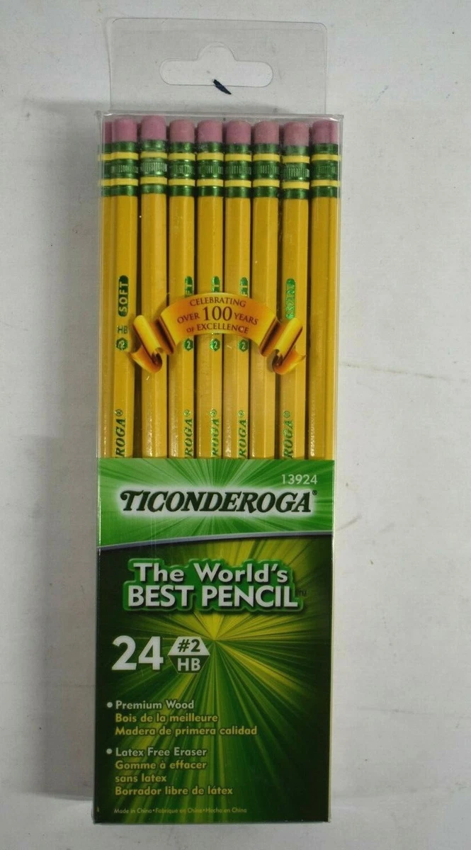 Ticonderoga Sharpened Pencils #2 HB Premium Wood Latex-Free Eraser