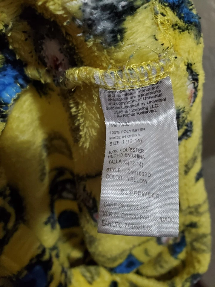 Ropa de dormir Despicable Me Minion Hecha para mujer talla grande ropa de salón azul amarillo polar Foto 4 de 4