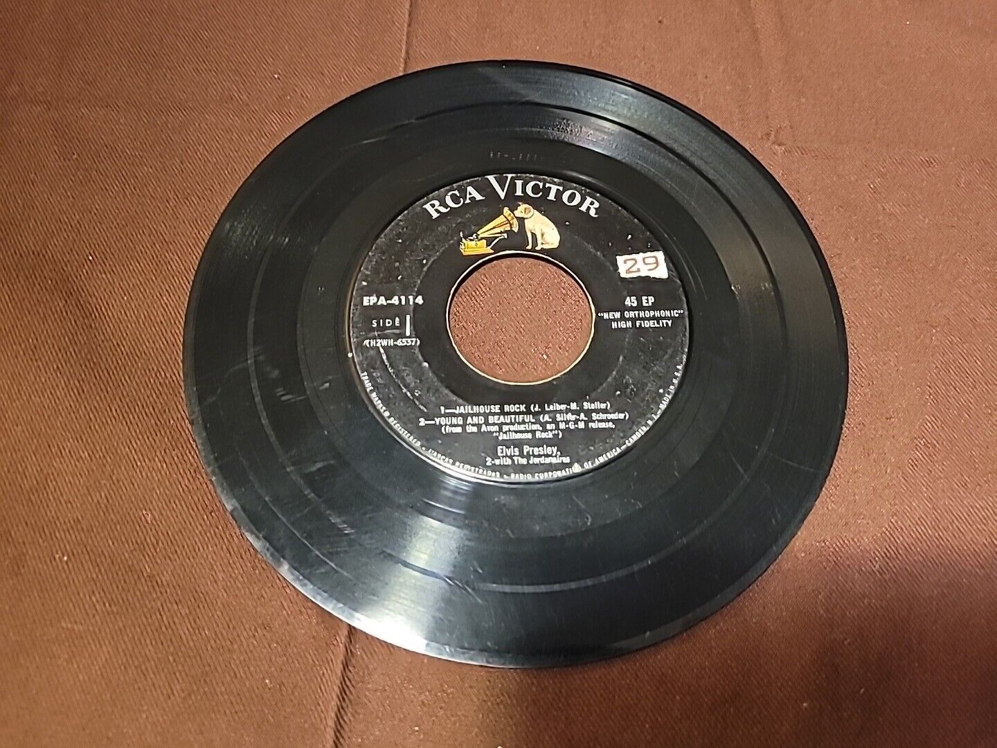 ELVIS PRESLEY 1957 Jailhouse Rock 7" Vinyl Record
