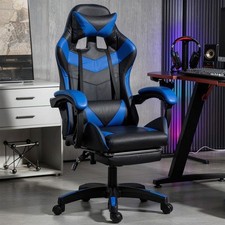Faux Leather Racing Gaming Chair Swivel Office Gamer Desk Chair Adjustable New