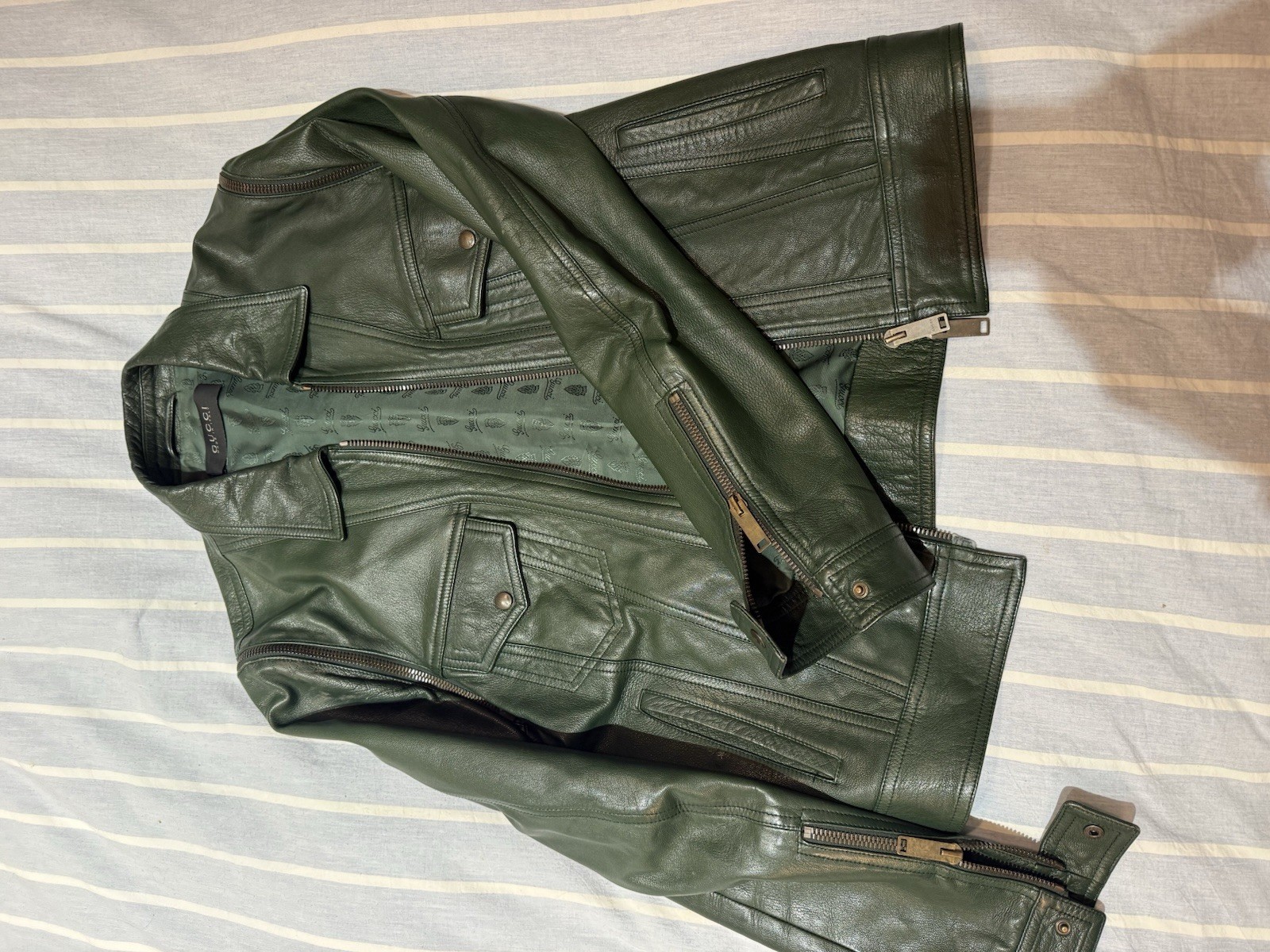 Vintage Circa 2006 Gucci Leather Jacket Barely Ever Been Worn image 10