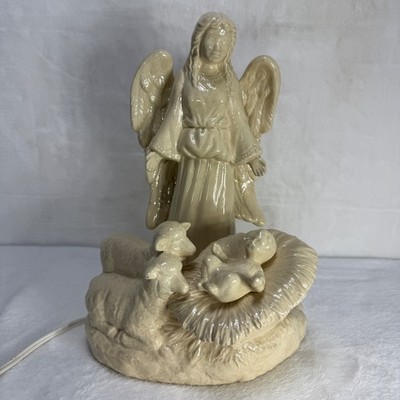 VTG Scioto Ceramic Angel Nativity Night Light 1994 Cream Christmas Religious